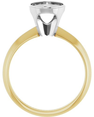 Sužadėtuvių Žiedas „Bezel-Set Solitaire“ 14k yellow/white gold Oval 9mm x 7mm (2)