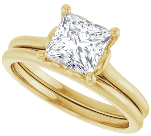 Sužadėtuvių Žiedas „Solitaire“ 14k yellow gold Square 6mm (10)