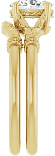 14K Yellow 7x5 mm Oval Solitaire Engagement Ring Mounting (9)