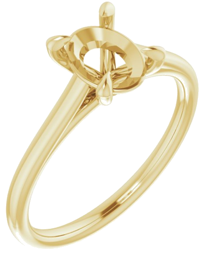 14K Yellow  8x6 mm Oval Solitaire Engagement Ring Mounting (1)