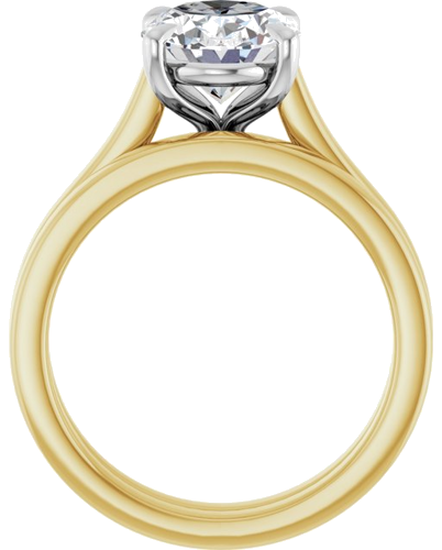 Sužadėtuvių Žiedas „Claw-Prong“ 14k yellow/white gold Oval 10mm x 8mm (7)