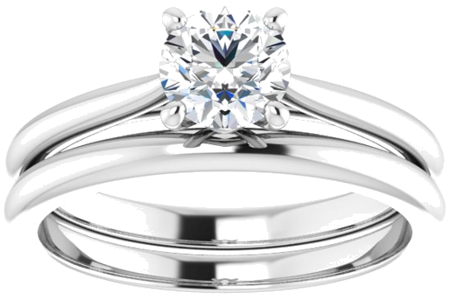 14K White 5.5 mm Round Solitaire Engagement Ring Mounting (8)