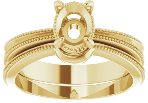 Sužadėtuvių Žiedas „Solitaire“ 585 Geltonojo Aukso Oval 8mm x 6mm (8)