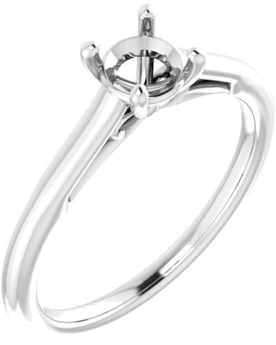 Sužadėtuvių Žiedas „Solitaire“ 585 Baltojo Aukso Round 5.2mm (1)