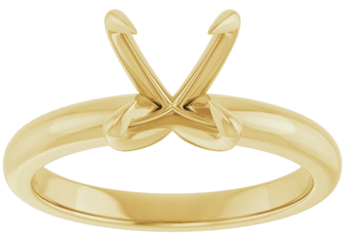 14K Yellow 8 mm Round Solitaire Engagement Ring Mounting (3)