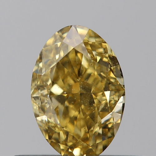 0.65 carat Fancy Deep Yellow-SI2 Natūralus Oval Deimantas (1)