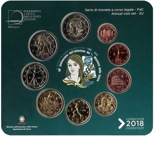 2018 Italy Euro coin set with 2 euro commemorative coin (2)