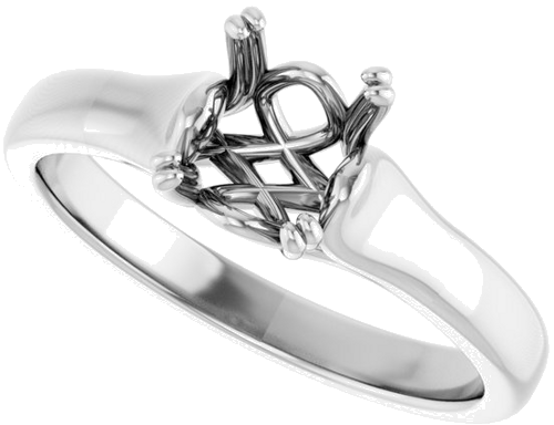 Sužadėtuvių Žiedas „Solitaire“ 14k white gold Oval 8mm x 6mm (5)