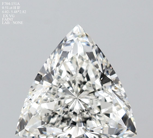 0.51 carat I-IF Natūralus Triangular Deimantas (1)