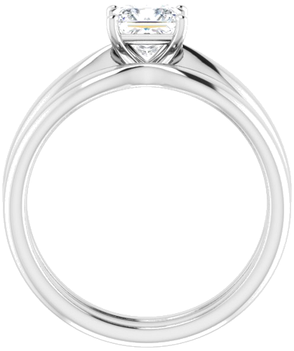 14K White  5 mm Square Solitaire Engagement Ring Mounting (7)