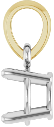 Pakabukas „Accented“ 14k white/yellow gold Round 5mm (3)