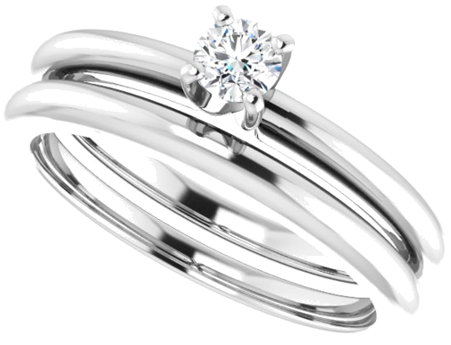 10K White  3.5 mm Round Solitaire Engagement Ring Mounting (10)