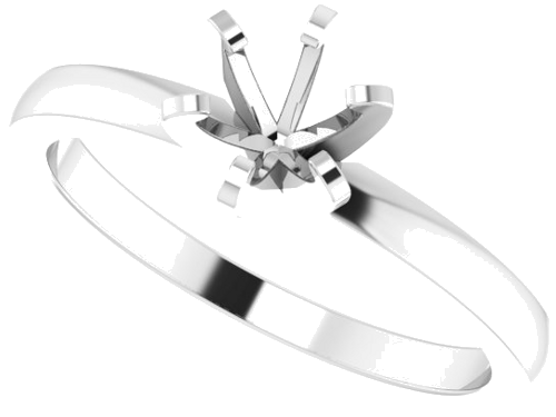 14K White 5-5.3 mm Round Solitaire Engagement Ring Mounting (5)