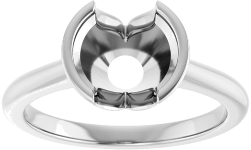 14K White 8 mm Round Solitaire Engagement Ring Mounting (3)