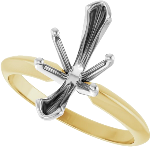 Sužadėtuvių Žiedas „V-End Light Solitaire“ 585 Baltojo Ir Geltonojo Aukso Marquise 13mm x 6mm (5)