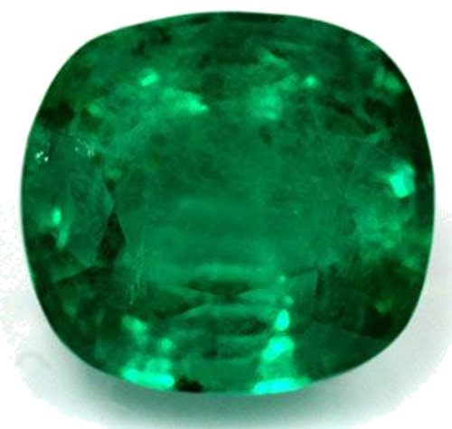 2.65 carat GREEN Cushion Smaragdas (1)