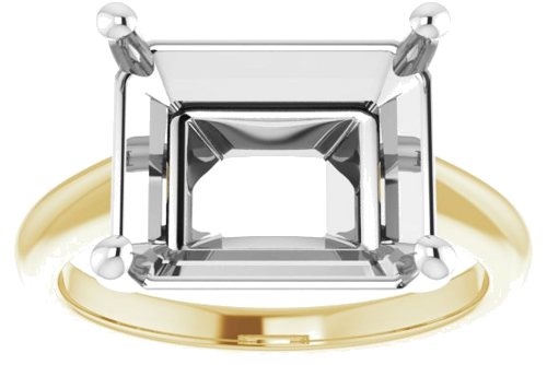 Sužadėtuvių Žiedas „Solitaire“ 14k yellow/white gold Emerald 12mm x 10mm (3)