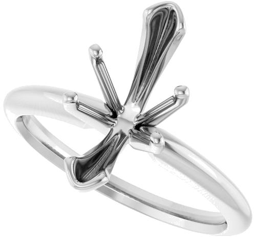 14K White 13x6 mm Marquise Solitaire Engagement Ring Mounting (5)