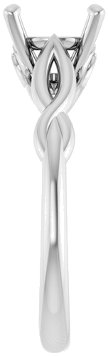 14K White  8 mm Round Solitaire Engagement Ring Mounting (4)