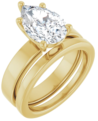 Sužadėtuvių Žiedas 14k yellow gold Pear 12mm x 8mm (6)