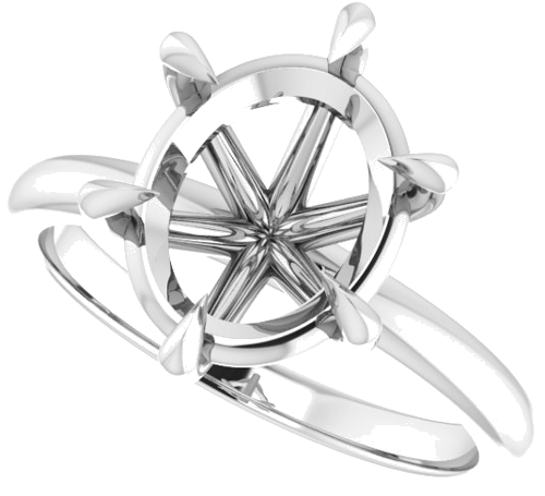 Sužadėtuvių Žiedas „Solitaire“ 585 Baltojo Aukso Oval 11mm x 9mm (5)