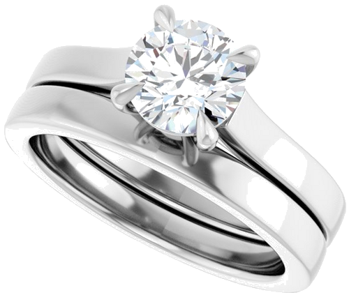 Sužadėtuvių Žiedas „Claw-Prong“ 14k white gold Round 6.5mm (10)