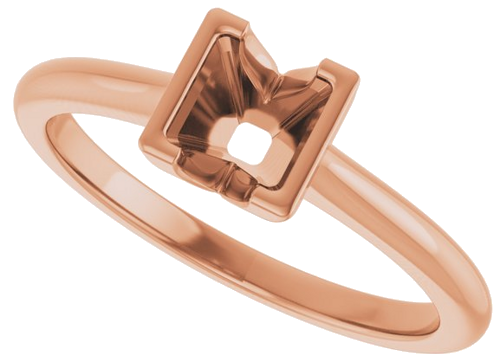 Sužadėtuvių Žiedas „Half-Bezel Solitaire“ 14k rose gold Square 4.5mm (5)