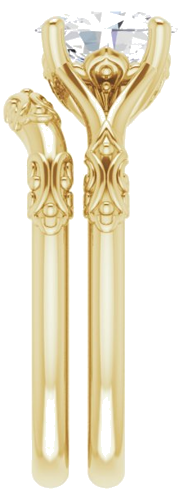 Sužadėtuvių Žiedas „Solitaire Split Shank“ 585 Geltonojo Aukso Oval 8mm x 6mm (9)