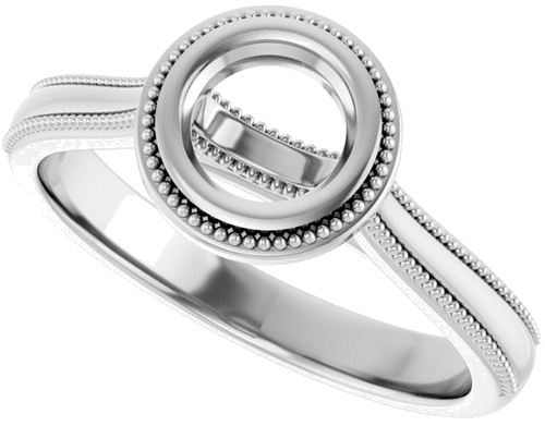 Sužadėtuvių Žiedas „Bezel-Set Solitaire“ 14k white gold Round 5.5mm (5)