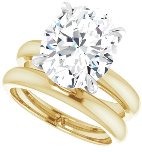 Sužadėtuvių Žiedas „Claw-Prong Solitaire“ 14k yellow/white gold Oval 12mm x 10mm (10)