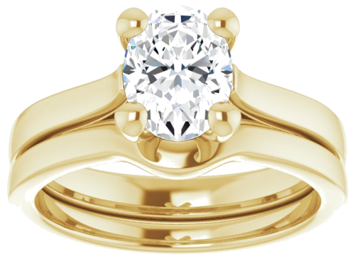 14K Yellow 8x6 mm Oval Engagement Ring Mounting (8)