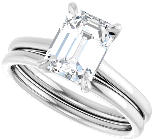 Sužadėtuvių Žiedas „Solitaire“ 417 Baltojo Aukso Emerald 8mm x 6mm (10)