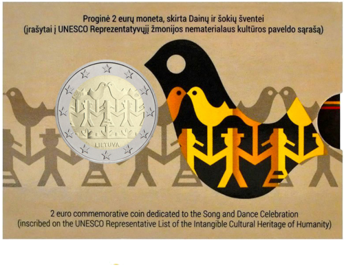 2018 Lietuva Dainų Šventė 2 eurų BU moneta kortelėje (1)