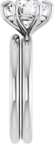 Sužadėtuvių Žiedas „Solitaire“ 585 Baltojo Aukso Round 8.2mm (9)