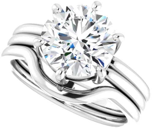 Sužadėtuvių Žiedas „Solitaire“ 18k white gold Round 9mm (10)