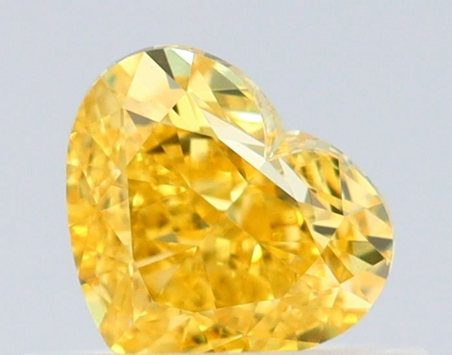 0.5 carat Fancy Vivid Yellow-VS2 Natūralus Heart Deimantas (1)