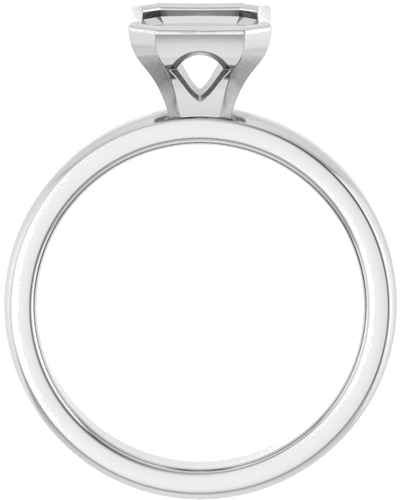 Sužadėtuvių Žiedas „Bezel-Set Solitaire“ 14k white gold Emerald 8mm x 6mm (2)