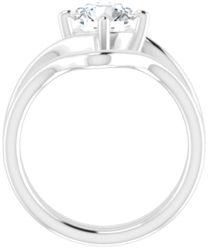 Sužadėtuvių Žiedas „Solitaire Bypass“ 14k white gold Round 7.4mm (7)