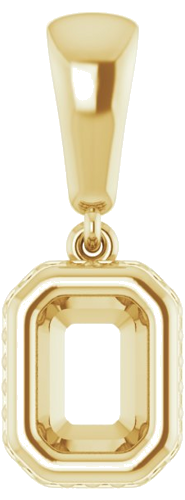 Pakabukas „Bezel-Set Solitaire“ 14k yellow gold Emerald 7mm x 5mm (1)