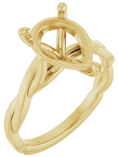 Sužadėtuvių Žiedas „Infinity-Inspired“ 14k yellow gold Pear 12mm x 8mm (1)