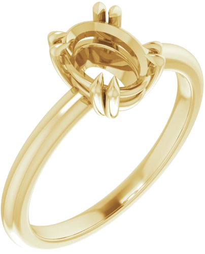 Sužadėtuvių Žiedas „Solitaire“ 585 Geltonojo Aukso Oval 8mm x 6mm (1)