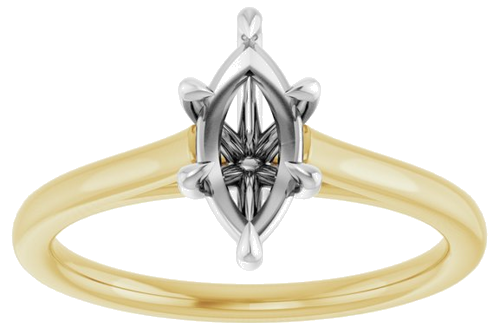 Sužadėtuvių Žiedas „Claw-Pong“ 14k yellow/white gold Marquise 9mm x 4.5mm (3)