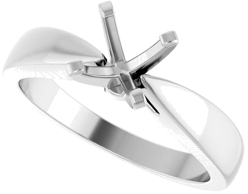 14K White 6.5 mm Round Solitaire Engagement Ring Mounting (5)