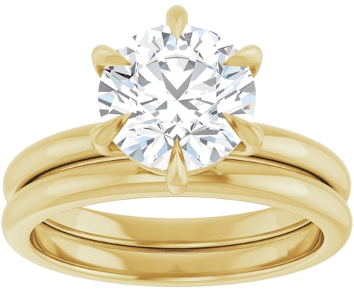 14K Yellow 8.2 mm Round Solitaire Engagement Ring Mounting (8)