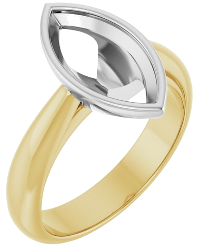 Sužadėtuvių Žiedas „Bezel-Set Solitaire“ 18k yellow/white gold Marquise 13mm x 6.5mm (1)