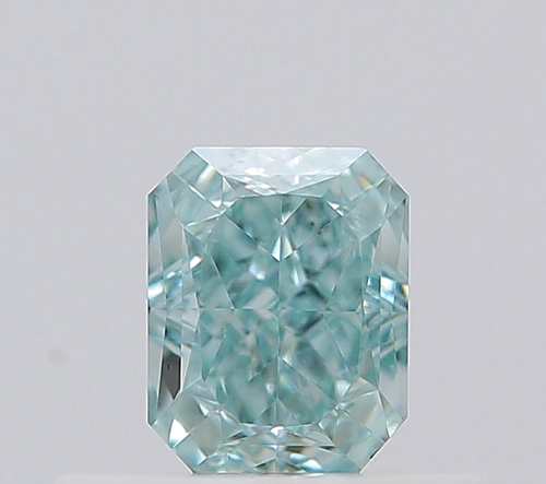 0.4 carat Fancy Intense Blueish Green-VS2 Natūralus Radiant Deimantas (1)