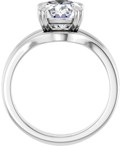 14K White 10x8 mm Oval Solitaire Engagement Ring Mounting (7)