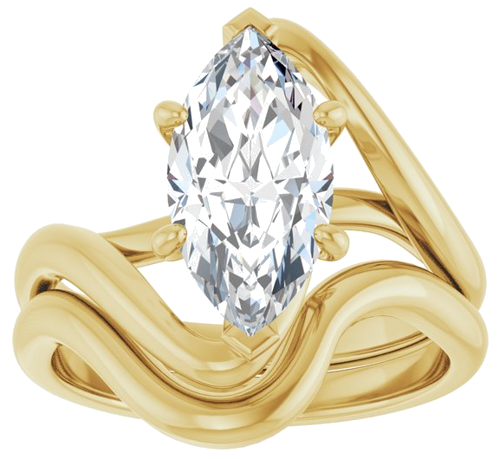 Sužadėtuvių Žiedas „Bypass“ 14k yellow gold Marquise 13mm x 6.5mm (8)
