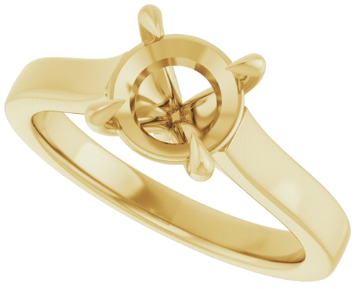 Sužadėtuvių Žiedas „Claw-Prong“ 14k yellow gold Round 7.4mm (5)