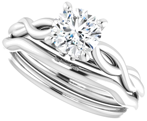 14K White  6 mm Round Solitaire Engagement Ring Mounting (10)